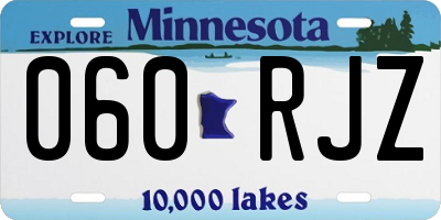 MN license plate 060RJZ
