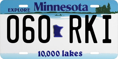 MN license plate 060RKI