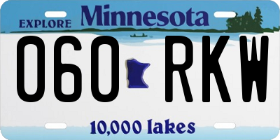 MN license plate 060RKW