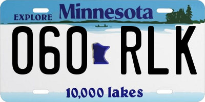 MN license plate 060RLK