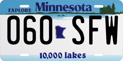 MN license plate 060SFW