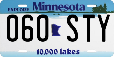 MN license plate 060STY