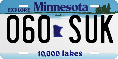 MN license plate 060SUK