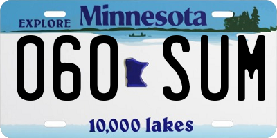 MN license plate 060SUM