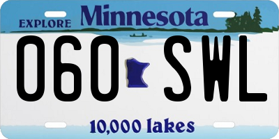 MN license plate 060SWL