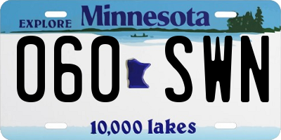 MN license plate 060SWN