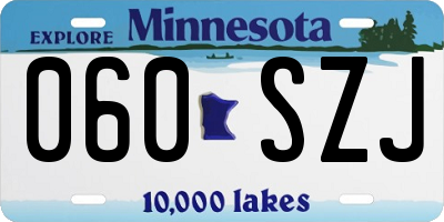 MN license plate 060SZJ