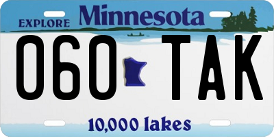 MN license plate 060TAK