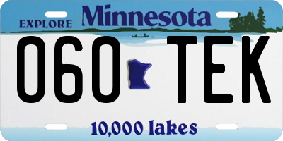 MN license plate 060TEK