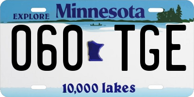 MN license plate 060TGE