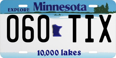 MN license plate 060TIX