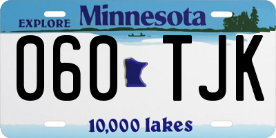 MN license plate 060TJK
