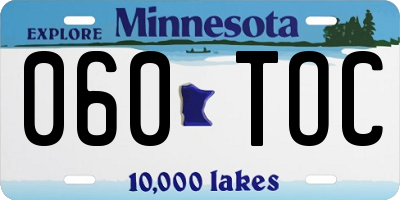 MN license plate 060TOC