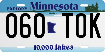 MN license plate 060TOK