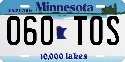 MN license plate 060TOS