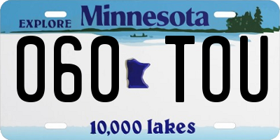 MN license plate 060TOU