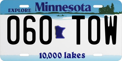 MN license plate 060TOW
