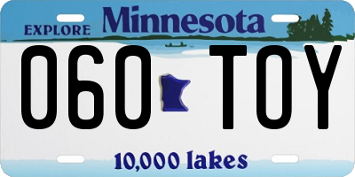 MN license plate 060TOY