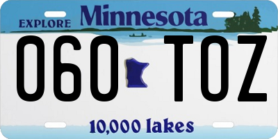 MN license plate 060TOZ