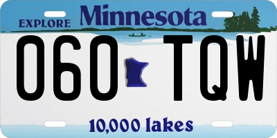 MN license plate 060TQW