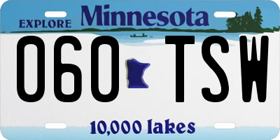 MN license plate 060TSW