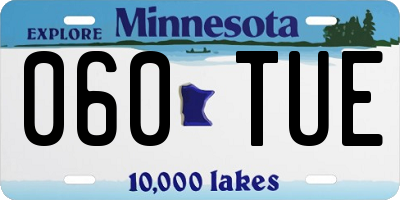 MN license plate 060TUE