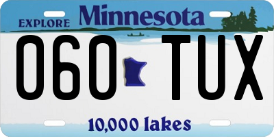 MN license plate 060TUX