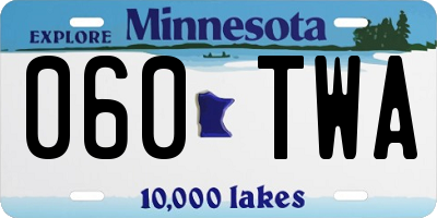 MN license plate 060TWA