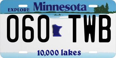 MN license plate 060TWB