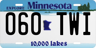 MN license plate 060TWI