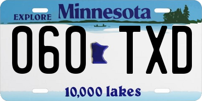 MN license plate 060TXD