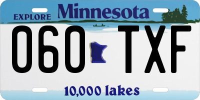 MN license plate 060TXF