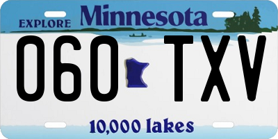 MN license plate 060TXV