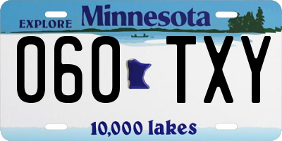 MN license plate 060TXY