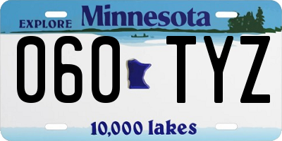MN license plate 060TYZ