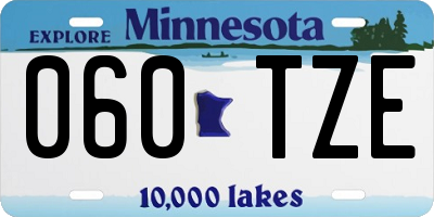 MN license plate 060TZE