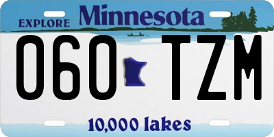 MN license plate 060TZM