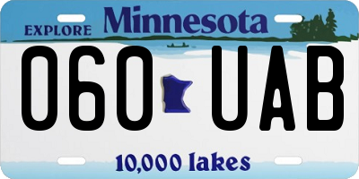 MN license plate 060UAB