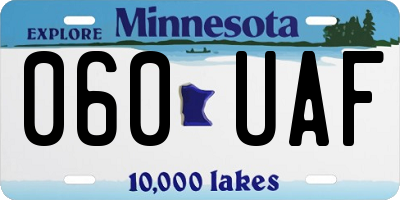 MN license plate 060UAF