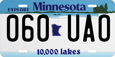 MN license plate 060UAO