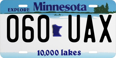 MN license plate 060UAX