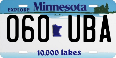 MN license plate 060UBA