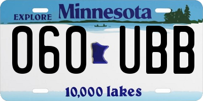 MN license plate 060UBB