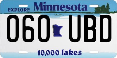 MN license plate 060UBD