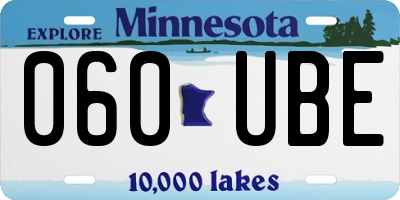 MN license plate 060UBE