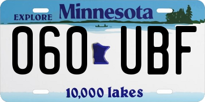 MN license plate 060UBF