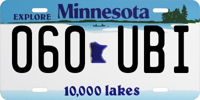 MN license plate 060UBI