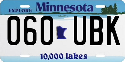 MN license plate 060UBK