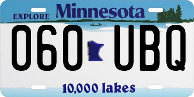 MN license plate 060UBQ