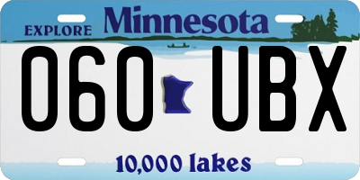 MN license plate 060UBX